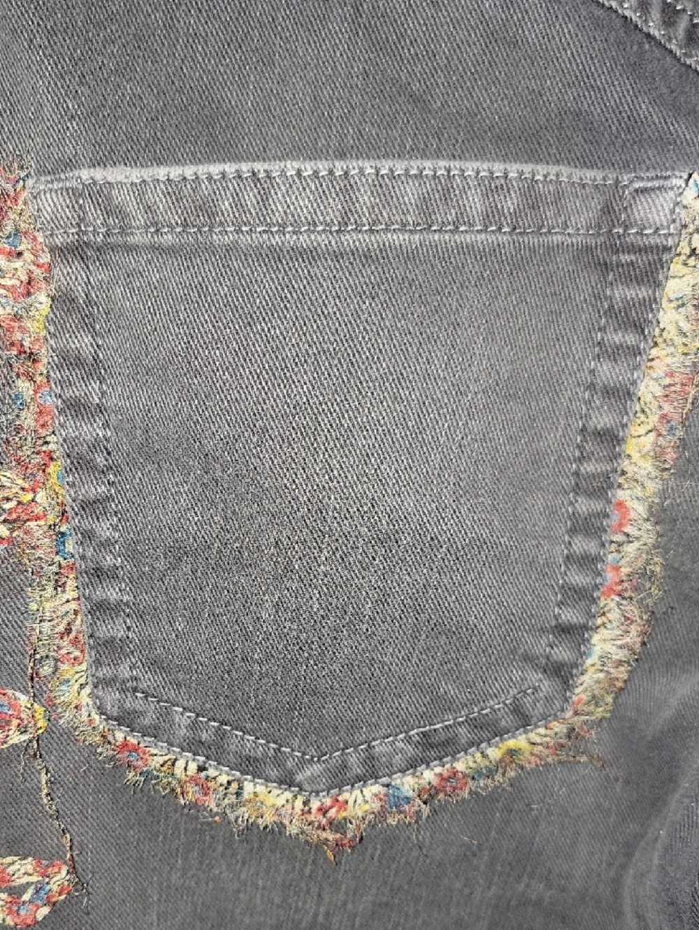 Isabel Marant ÈTOILE Charcoal Gray Cropped Jeans with Side Lace Trim - Picture 11 of 16